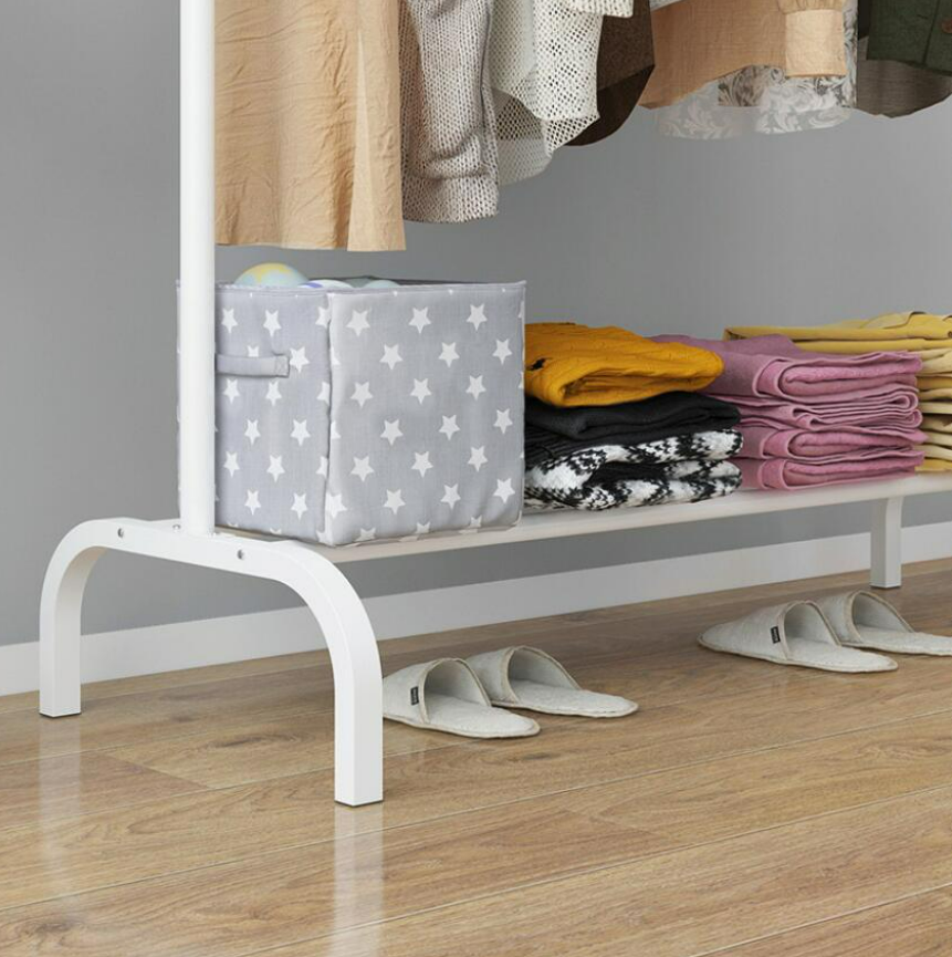 Metal Clothing Rack Floor Standing Hanger, Bedroom Living Room Furniture