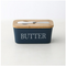 Home Butter Box Butter Container With Knife holder And Wooden Lid Ceramic Box 1 PC By CN