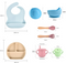 Round Design Eco-Friendly Baby Silicone Bibs Dinner Plate/Feeding Set By CN