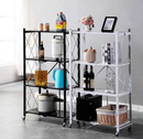 Carbon Steel Kitchen Shelf Floor Standing Multi-Layer Foldable Kitchen Rack Organizer