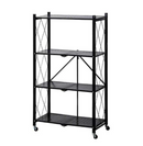 Carbon Steel Kitchen Shelf Floor Standing Multi-Layer Foldable Kitchen Rack Organizer