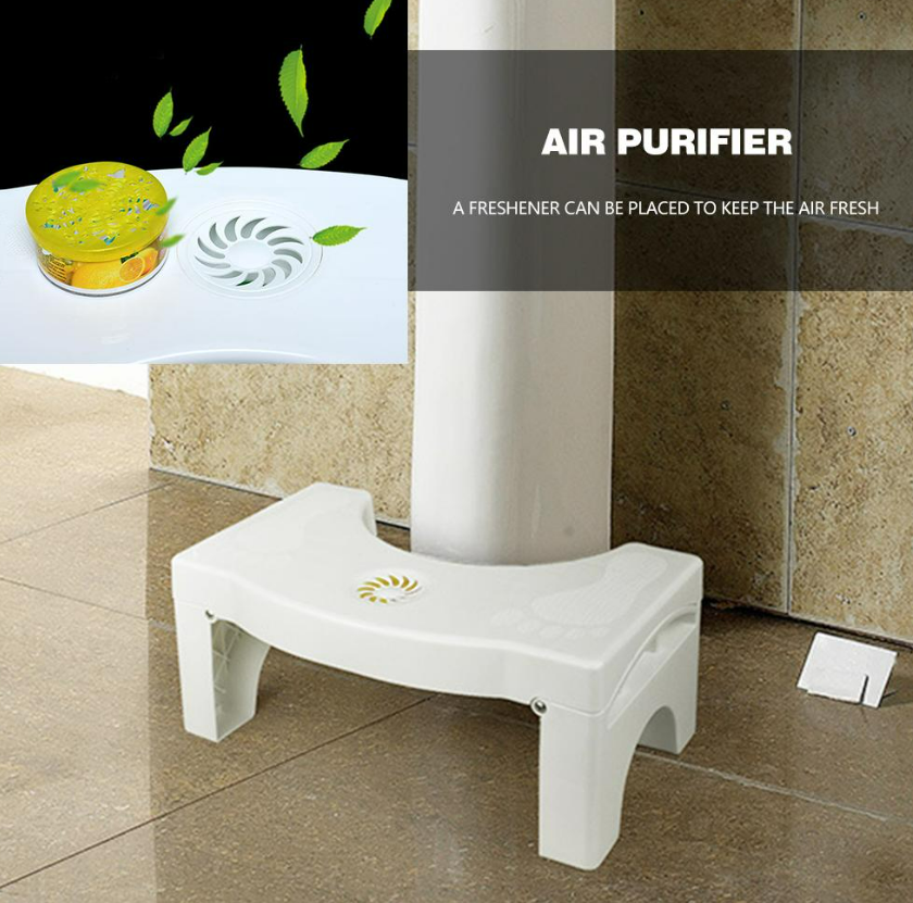 Perfect Squat Potty Step Stool For Western Toilet Commode Chair (White) By CN