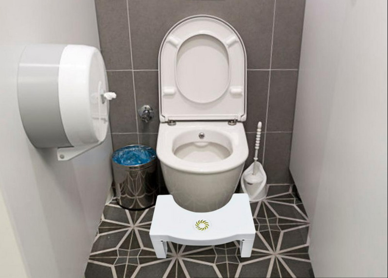 Perfect Squat Potty Step Stool For Western Toilet Commode Chair (White) By CN