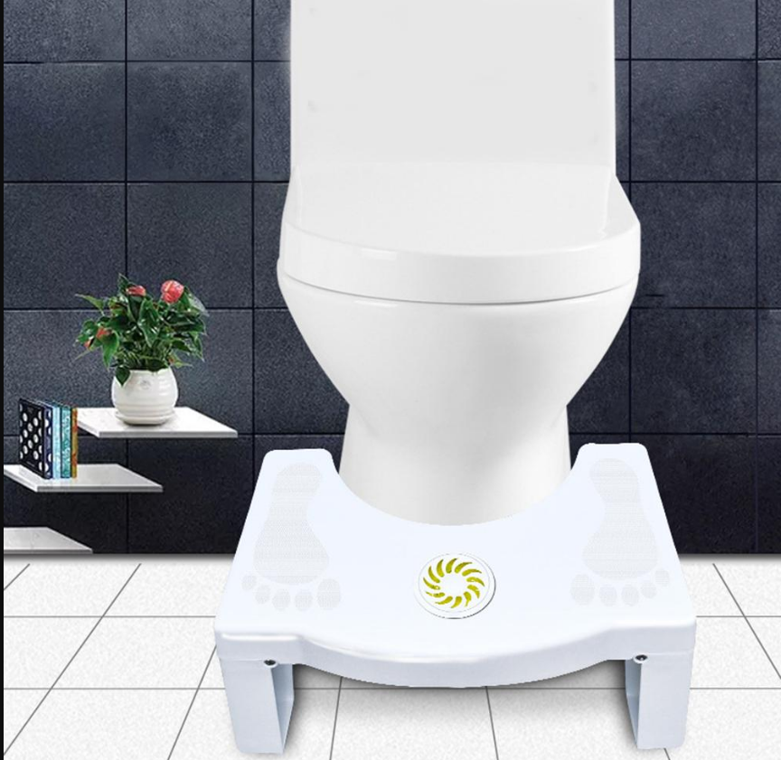 Perfect Squat Potty Step Stool For Western Toilet Commode Chair (White) By CN
