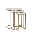 Living Room Nesting Tea Table Iron Frame Coffee Table [ Set of 3 ] By Fita