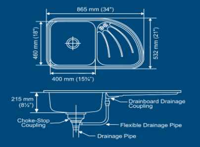 Nirali Ultimo Kitchen Sink in Stainless Steel 304 Grade + PVC Plumbing Connector - peelOrange.com