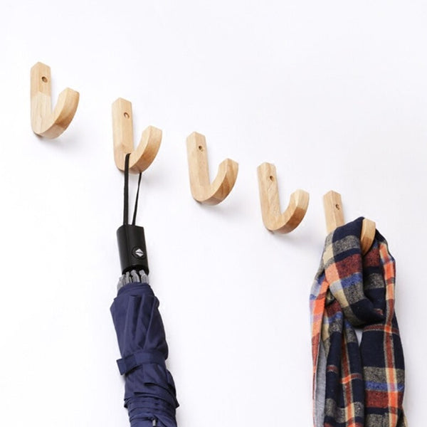 J - Shape Wall Mounted Coat Wooden Hook/Hat Hook - 1 Pc By MUC –