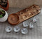 Pine Wood Snack Service Dish with Shot Glasses & Bowl MK