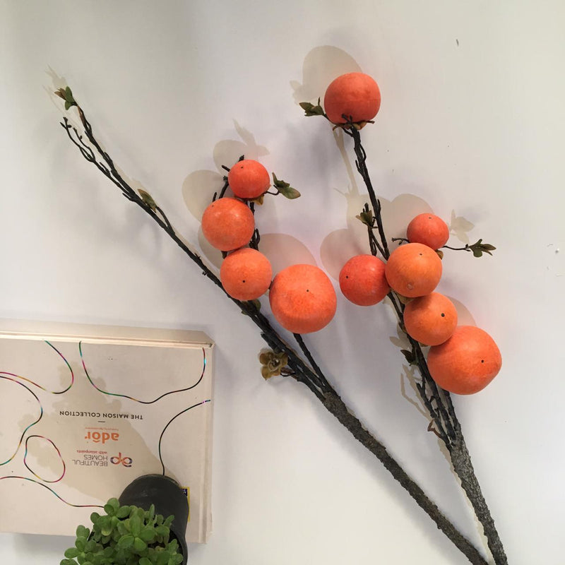 Artificial Orange Fruit Dry Stick - 1 Stick