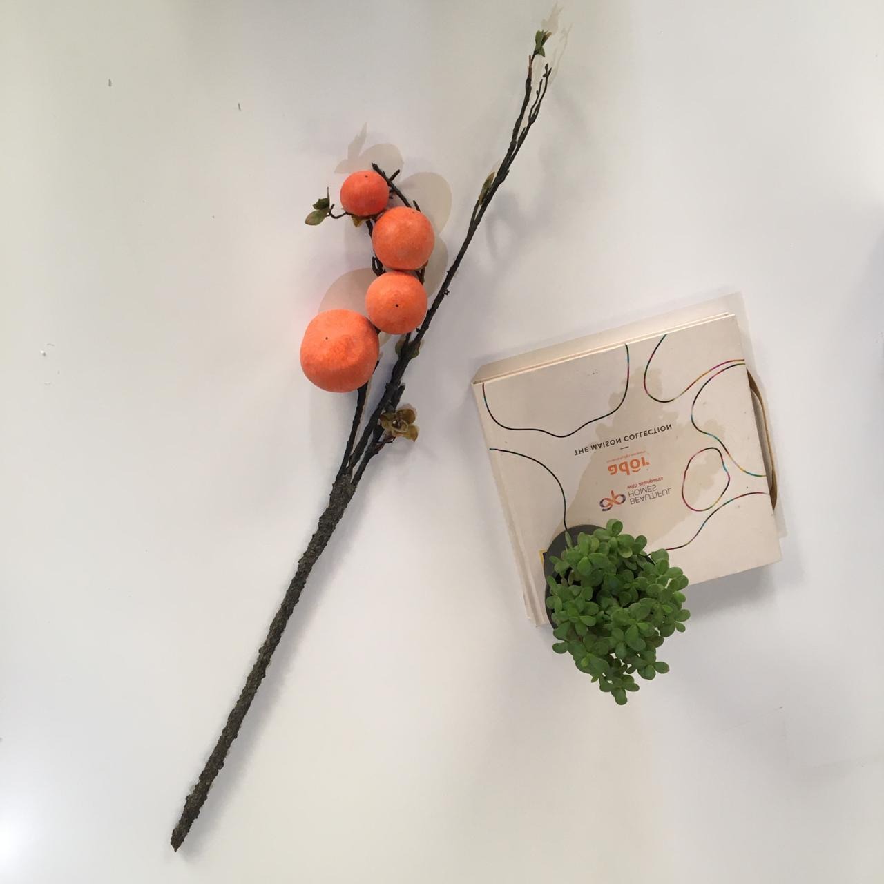 Artificial Orange Fruit Dry Stick - 1 Stick