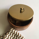 Stylish Wooden & Steel Chapati Roti Box Casserole Container Holder With Tong By Fita