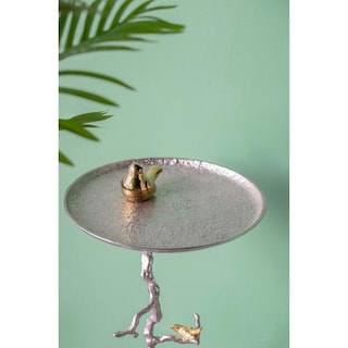 Aluminium Welling Demilune Side Table In Tree Branch and Bird Design By Fita