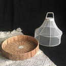 Hand Woven Fruit/Vegetable/Chapati/Breads Serving Dustproof Baskets In Bamboo & Net