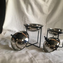 Butter Dish/Fruits & Nut Bowl/Candy Pot With Stand Stainless Steel Lid Set Of Two By INDI