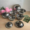 Fruits & Nut Bowl / Butter Dish / Serving Dish/Candy Pot In Stainless Steel With Lid Set Of 4 By INDI