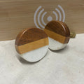 White Marble Stone and Wooden Round Knob ( Pack Of 10 )