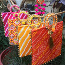 Potli Bag Stylish Bangle Shape Pearl Embroided Handle For Hand Bag Or Gifting 1 PC Random Color By CC