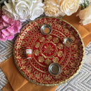 Handcrafted Decorated Complete Thali Set For Karwa Chauth Poojan Diwali Navratri Lakshmi Puja By CC