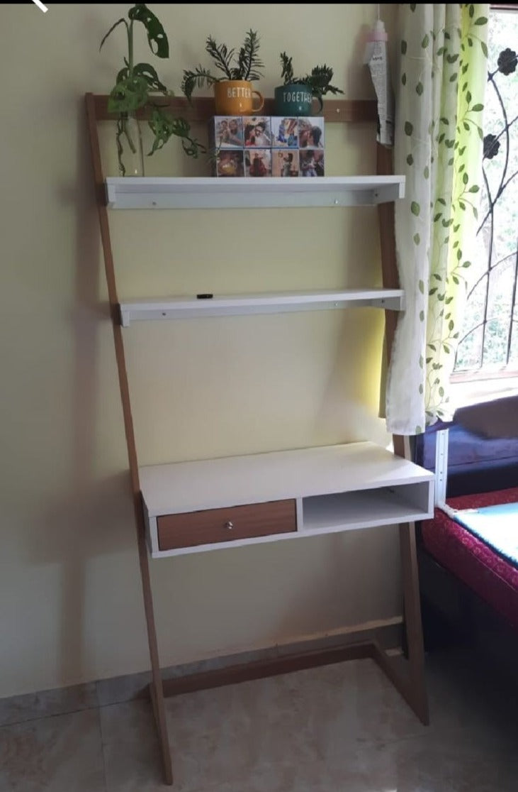 Ladder New White Work From Home Study Table By Miza