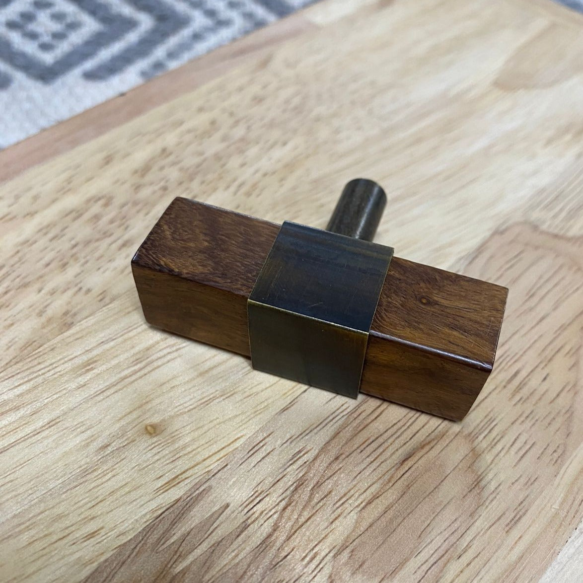 Wooden Resin Dresser Pulls Handle & Knob With Antique Brass 1PC (With Screw) By MUC