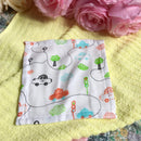 3 Layer Muslin Wipes/Hanky Face Towel For Baby's (Set of 5 Pcs Multi Print ) By MM