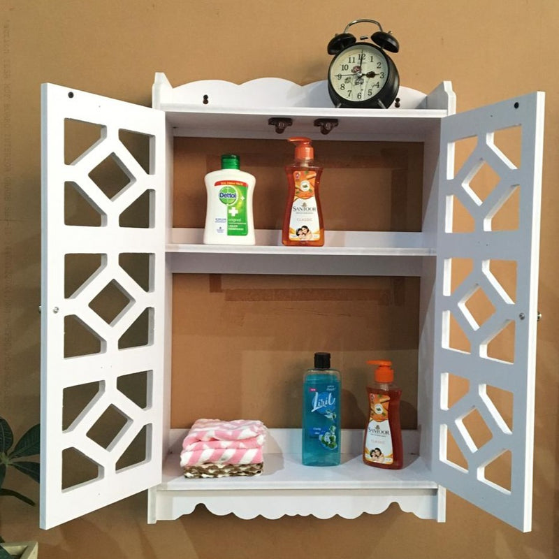Bathroom CNC Wall Mounted PVC Storage Cabinet Furniture For Bathroom With Free Soap Dish By Miza