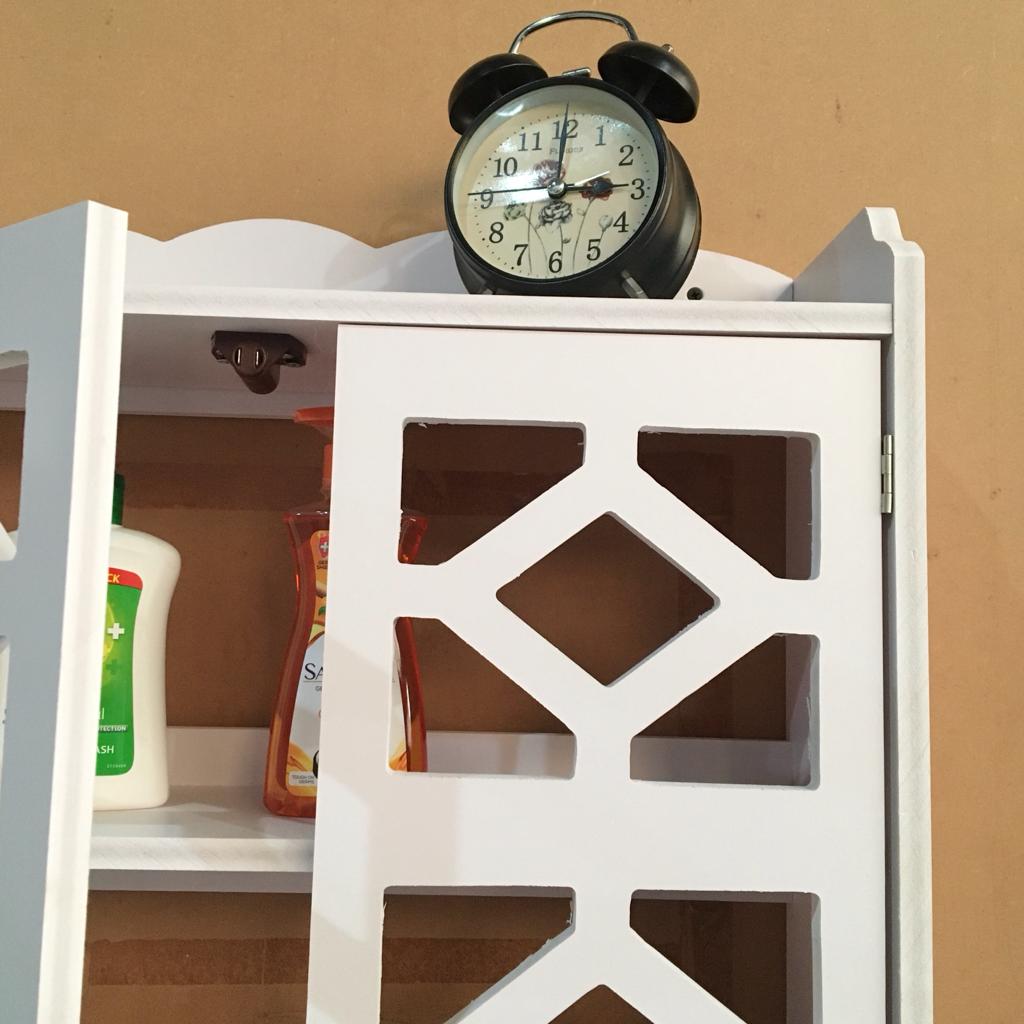 Bathroom CNC Wall Mounted PVC Storage Furniture For Bathroom B