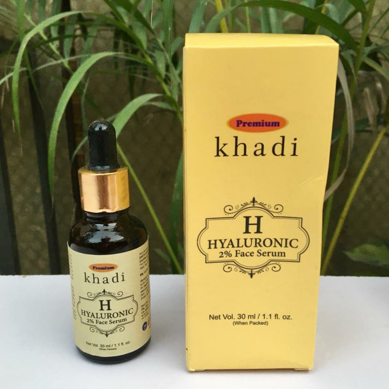 Khadi India 2% Hyaluronic Face Serum for face with Vitamin E & C  (30 ml)