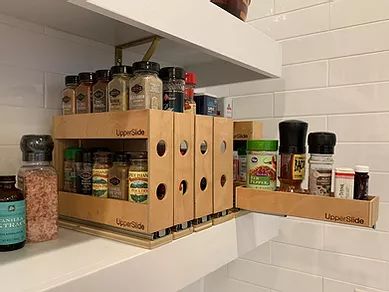 Sliding Kitchen Wooden Spice/Condiment Rack One Slide With 28 Bottles ...