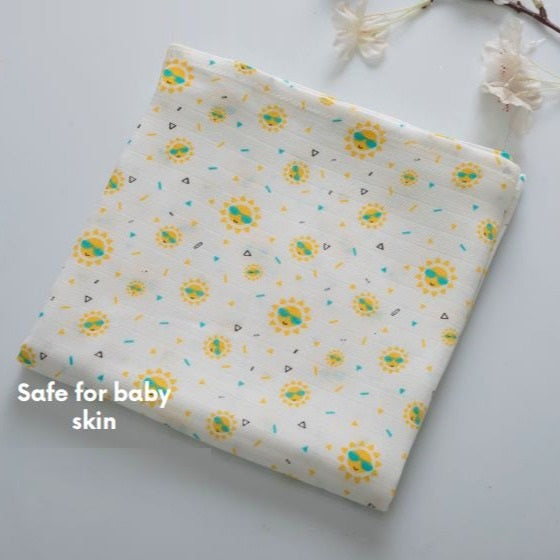 Hot Sunglass Random Printed Muslin Swaddle Blanket For Baby By MM - 1 Pc