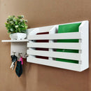 White Utility Shelf In PVC with Pocket and Hanging Hooks By Miza