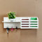 White Utility Shelf In PVC with Pocket and Hanging Hooks By Miza