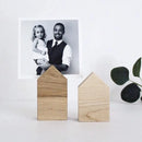 Wood Photo Stands/Place Card Holder/Little Wood House Desk Accessory Set Of 2 By Miza