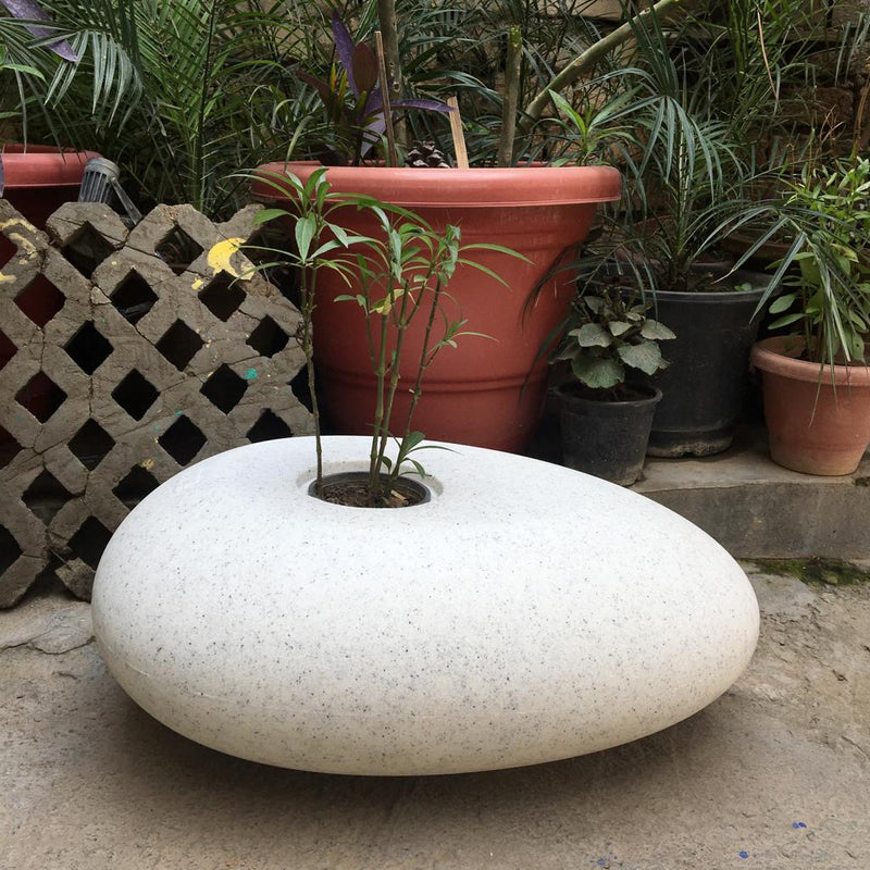 Pebble Planter With/Without Illumination For Indoor Or Outdoor By Harshdeep