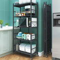 Carbon Steel Kitchen Shelf Floor-standing Multi-Layer Foldable Kitchen Rack Organiser & Multifunctional storage Holder - peelOrange.com