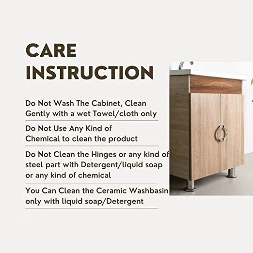 Sonoma Oak Light Plywood Vanity Washbasin Cabinet With Mirror ( MODEL - 2010 ) By TGK
