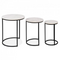 Living Room Nesting Tea Table Iron Frame Coffee Table [ Set of 3 ] By Fita