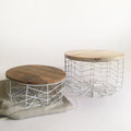 Metal Wire Fruit/Veggie/Multipurpose Basket With Wooden Lid By Fita