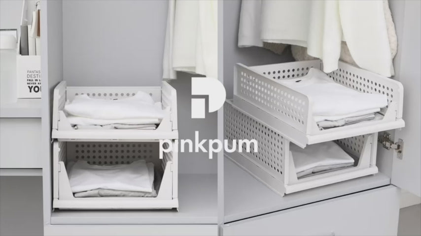 Foldable Pack Of 2 Multipurpose Wardrobe/Cupboard/Almirah Organizer Tray/Shelf Random Color By AK