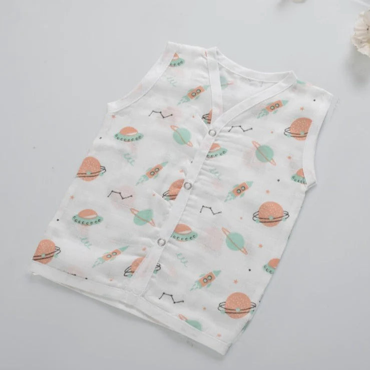 Jabla/Vest Button Type Muslin Cloth For Baby Multi Printed Pack Of 5 By MM