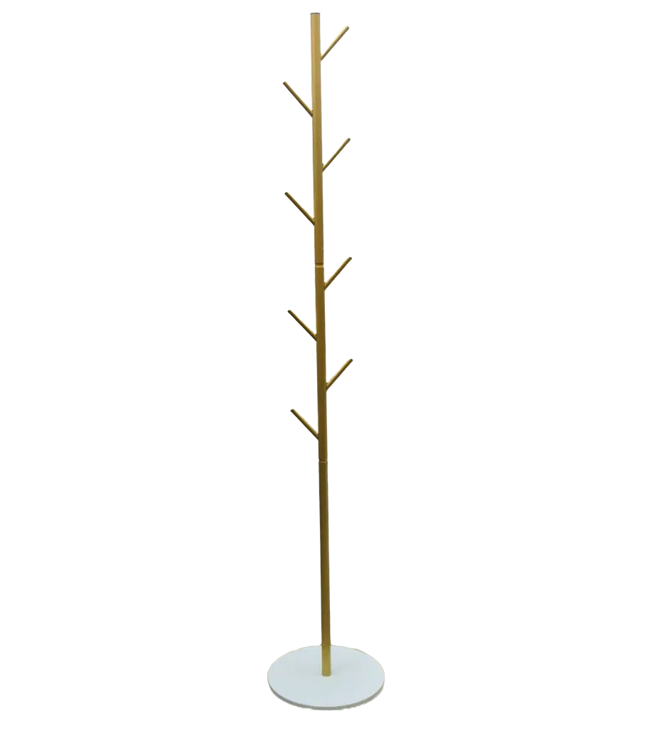 Nordic Style Tree Shaped Coat Stand With Wooden Base With 8 Hangers