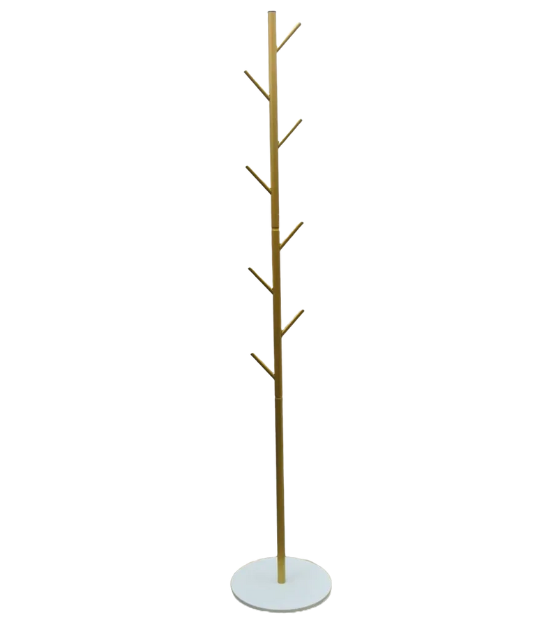 Nordic Style Tree Shaped Coat Stand With Wooden Base With 8 Hangers