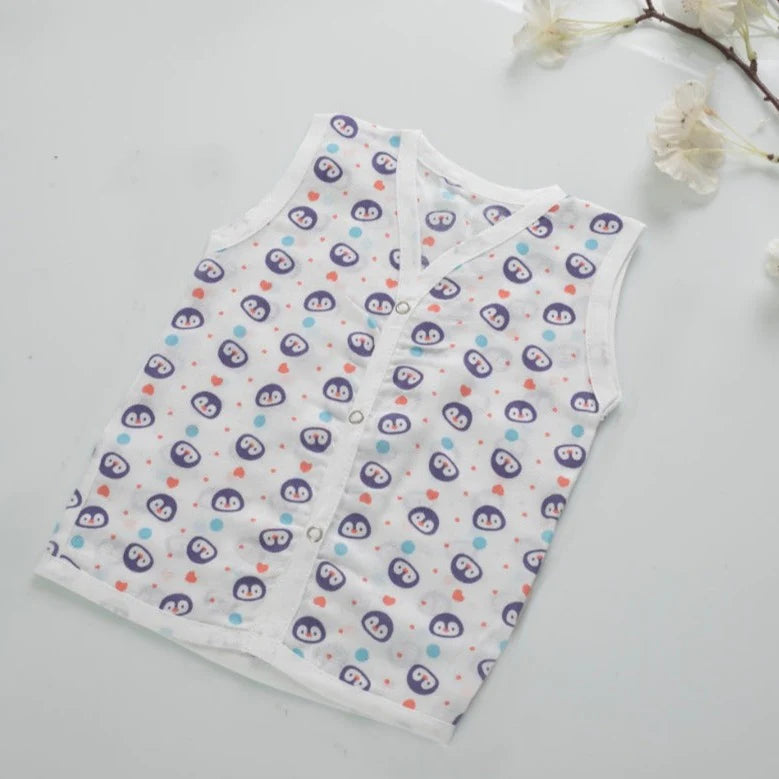 Jabla/Vest Button Type Muslin Cloth For Baby Multi Printed Pack Of 5 By MM