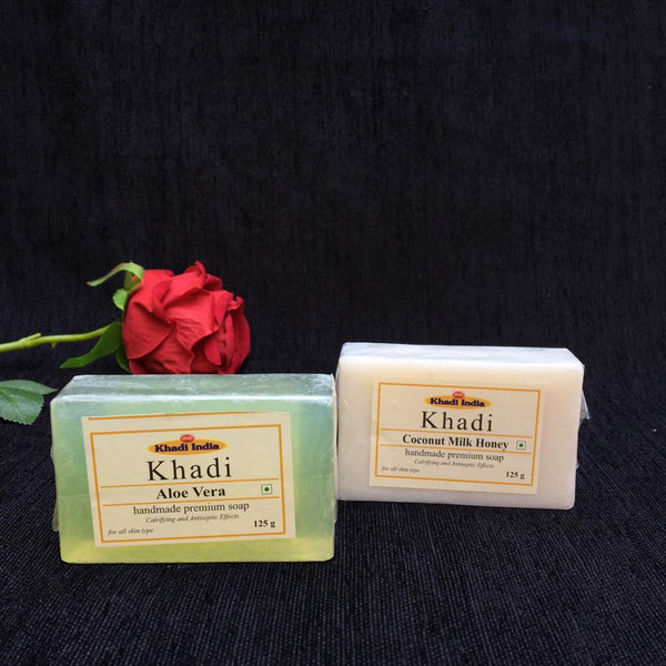 Khadi India ( Pack Of 3 & 10 ) Soft Fresh Premium Aloevera/Coconut Milk Honey Soap