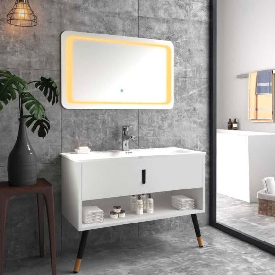 Miami 2 Legs Stylish Standing Washbasin Vanity For Bathroom By TGF