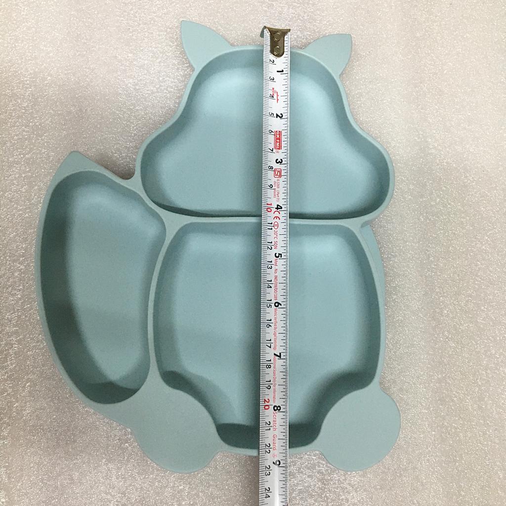 Cat Design Eco-Friendly Baby Silicone Bibs Dinner Plate/Feeding Set By CN