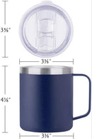 Double Wall 304 Stainless Steel Insulated Mugs with handles & lids coffee mug With Steel Straw 480 ML