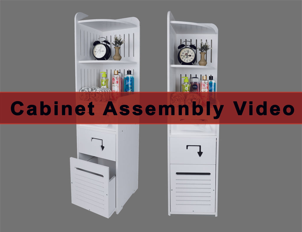 Bathroom PVC Side Corner Cabinet Furniture slide Out Drawers For Bathr ...