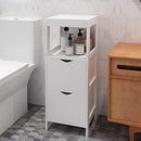 Double Drawer Bathroom Floor Standing Storage Waterproof Cabinet With Free Soap Dish By Miza