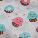 Cupcake Random Printed Muslin Baby Swaddle Blanket By MM - 1 Pc